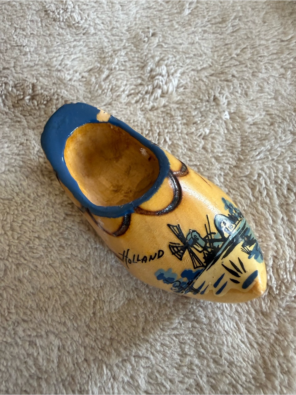 Vintage Miniature Holland Dutch Wooden Clog/Shoe